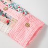 Women's Pink Stripe Floral Patchwork Tunic Shirt - Chic Loose Fit Design - Image 8