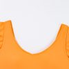 Women's Vitality Orange Color Block Ruffled Backless One Piece Swimsuit - Image 8