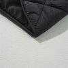 Women's Black Quilted High Neck Button Up Pocket Vest Coat for Winter - Image 10