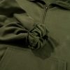 Women's Moss Green Fleece Lined Half Zip Hoodie with Kangaroo Pockets - Image 12