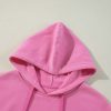 Women's Bonbon Solid Color Fleece Lined Drawstring Hoodie with Kangaroo Pocket - Image 17