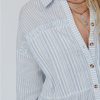 Women's Sky Blue Stripe Long Sleeve Button-Up Shirt - Image 6