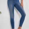 Navy Blue Women's Skinny Jeggings with Pockets - Flexible Fit and Comfortable Design - Image 6