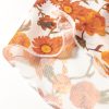 Chic Women's Orange Floral Printed Bell Sleeve Blouse with Mock Neck and Scallop Trim - Image 13