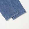 Women's Light Blue Mineral Wash Wide Leg Denim Overalls with Adjustable Buttoned Straps - Image 9