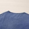 Women's 3/4 Sleeve Ruffled Pocket Denim Blouse in Sky Blue - Image 8