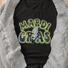 Women's Black MARDI GRAS Lightning Graphic Short Sleeve Top - Casual Vibe - Image 3