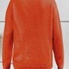 Women's Orange Halloween Boo Knitted Pattern Ribbed Edge Drop Shoulder Sweater - Image 2