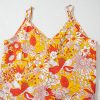 Women's Orange Floral V Neck Wide Leg Sleeveless Jumpsuit - Casual Summer Style - Image 12