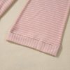 Women's Pink Stripe Cowl Neck Long Sleeve Top with Side Slits - Casual & Comfortable - Image 13