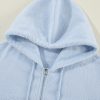 Women's Beau Blue Cropped Sherpa Zip Up Hoodie - Image 10