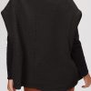 Women's Black Sherpa Stand Collar Jacket Vest - Image 4