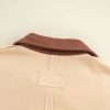 Women's Light French Beige Striped Colorblock Patchwork Collar Sweatshirt - Image 8