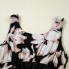 Women's Black Floral Cutout Square Neck Knot Back Sleeveless Maxi Dress - Image 13