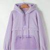 Women's Lavendula Fuzzy Patch Pocket Drawstring Hoodie - Image 5