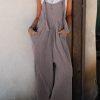 Women's Philippine Gray Corded Adjustable Straps Wide Leg Loose Overall Jumpsuit - Image 2