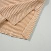 Women's Apricot Cable Knit Drop Shoulder Sweater with Side Slits - Image 9