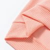 Women's Grapefruit Orange Waffle Knit Wide Bracelet Sleeve Raglan Top - Image 9