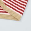 Women's Fiery Red Striped Drop Shoulder Sweater with Contrast Trim - Image 17