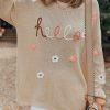 Women's Parchment Hello Floral Embroidered Knit Loose Sweater - Image 2