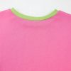 Women's Pink Colorblock Exposed Seam Crewneck Casual Sweatshirt - Image 13