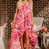 Women's Rose Floral High Low Bandeau Midi Dress - Perfect for Summer Vacations - Image 4