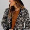 Women's Black Leopard Patched Pocket Open Front Cardigan - Image 3