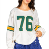 Women's White Number 76 Printed Retro Sporty Long Sleeve Top - Image 16