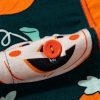 Women's Orange Halloween Pattern Short Sleeve Pajama Lounge Set - Image 11