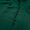 Elegant Women's Blackish Green Solid Blouse with Puff Sleeves and Frilled Trim - Image 10