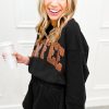 Women's Black Sequined Loose Fit Sweatshirt and Shorts Set - Image 5