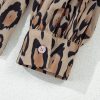 Women's Light French Beige Oversized Leopard Print Balloon Sleeve Casual Shirt - Image 12