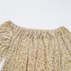 Women's Beige Leopard Velvet Burnout Off Shoulder Long Sleeve Blouse - Image 10