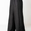 Women's High Waist Wide Leg Jeans with Ruffles and Side Pockets - Black - Image 9
