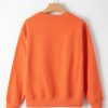 Women's Russet Orange Solid Fleece Lined Drop Shoulder Terry Sweatshirt - Image 9