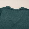 Women's Mist Green Solid Color Long Sleeve V Neck Top - Casual Essential - Image 6