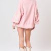 Women's Light Pink Bow Thread Embroidery Long Sleeve Sweatshirt - Image 5