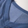 Plus Size Sail Blue Ribbed V Neck Tee and High Waist Pants Set for Women - Image 9