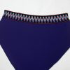 Plus Size Navy Blue Embroidered Trim Wrap Tie Knot High Waisted Bikini - Image 17