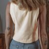 Women's White Slim Fit Buttoned V Neck Vest - Elegant Layering Piece - Image 2