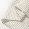 Women's Beige Hollow Out Knit Drop Shoulder V Neck Sweater - Image 13