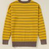 Women's Cozy Yellow Stripe Daisy Floral Round Neck Sweater for Winter - Image 8