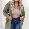 Cozy Seagrass Waffle Knit Plus Size Cardigan with Drop Shoulder and Pockets - Image 4