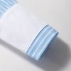 Women's Sky Blue Stripe Contrast Cuffed Sleeve Casual Shirt with Patch Pocket - Image 13