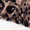 Women's Brown Leopard Print V Neck Half Sleeve Oversized Tee - Bold & Chic - Image 10