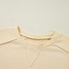 Women's Beige Splicing Round Neck Pullover Sweatshirt - Image 9