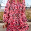 Rose Rose Free-Spirited Abstract Printed Long Sleeve Ruffled Mini Dress - Image 9