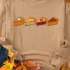 Women's Khaki Thanksgiving Pie Print Drop Shoulder Sweatshirt - Cozy Fall Fashion - Image 3