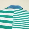Women's Green Stripe Colorblock Collar Half Button T-Shirt - Casual Summer Style - Image 17