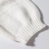 Women's White Multicolor Stitch Detail Short Sleeve Cable Knit Sweater - Image 11